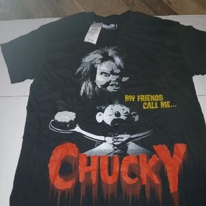 Adult Size Small Chucky Graphic T-Shirt Black New with Tags